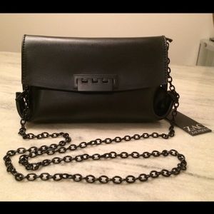 Eartha folded gusset crossbody black Zac Posen